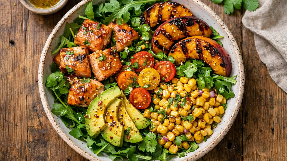 Blistered Corn and Salmon Salad