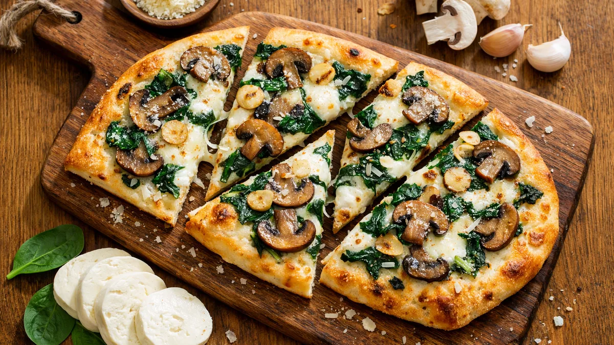 Mushroom and Spinach Flatbread