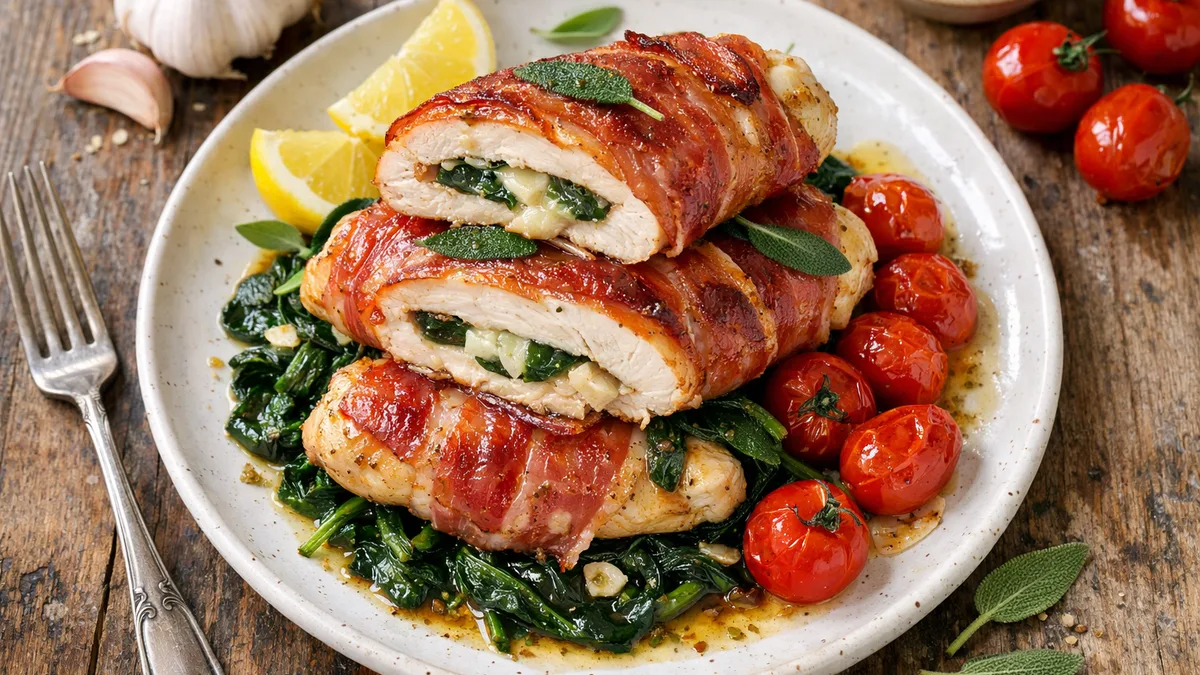 Prosciutto-Wrapped Chicken Saltimbocca