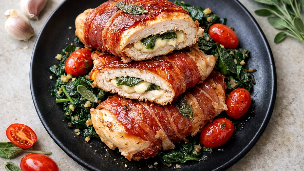 Prosciutto-Wrapped Chicken Saltimbocca