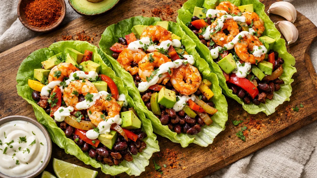 Shrimp Taco Lettuce Wraps