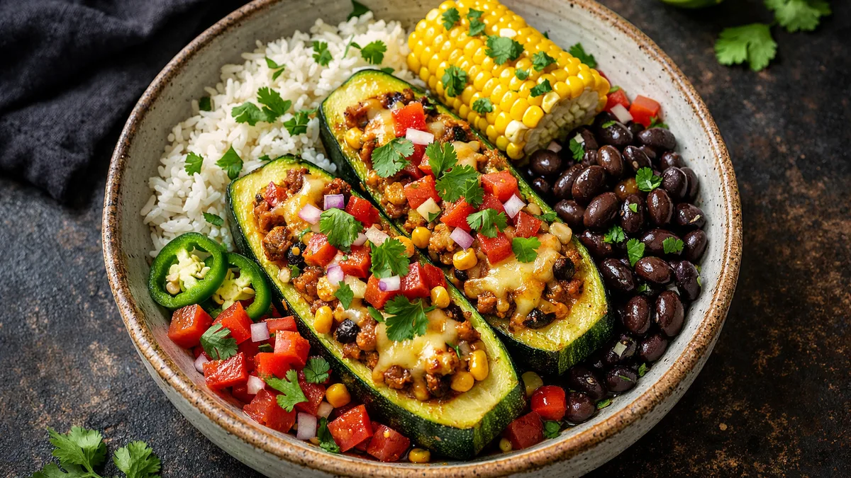 Southwestern Stuffed Zucchini