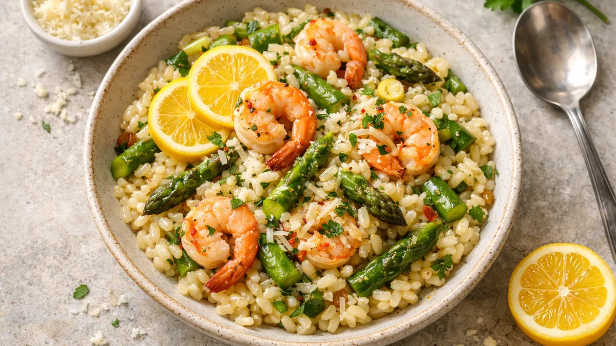 Spring Asparagus and Shrimp Risotto