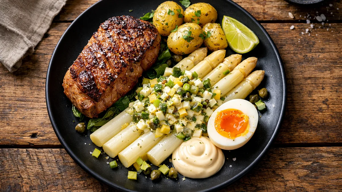 Asperges blanches et sauce gribiche