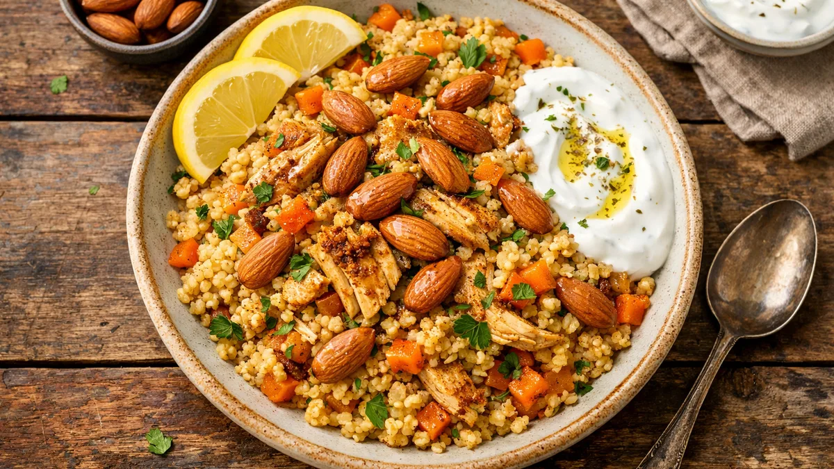 Boulgour pilaf à la libanaise, poulet & amandes
