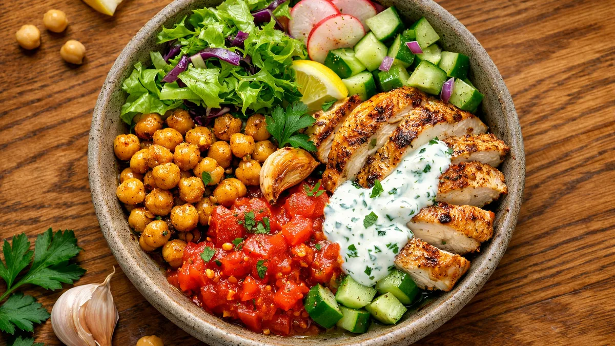 Bowl poulet & pois chiches