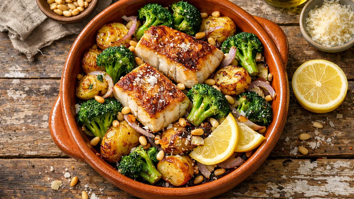 Brocoli croquant et cabillaud poêlé