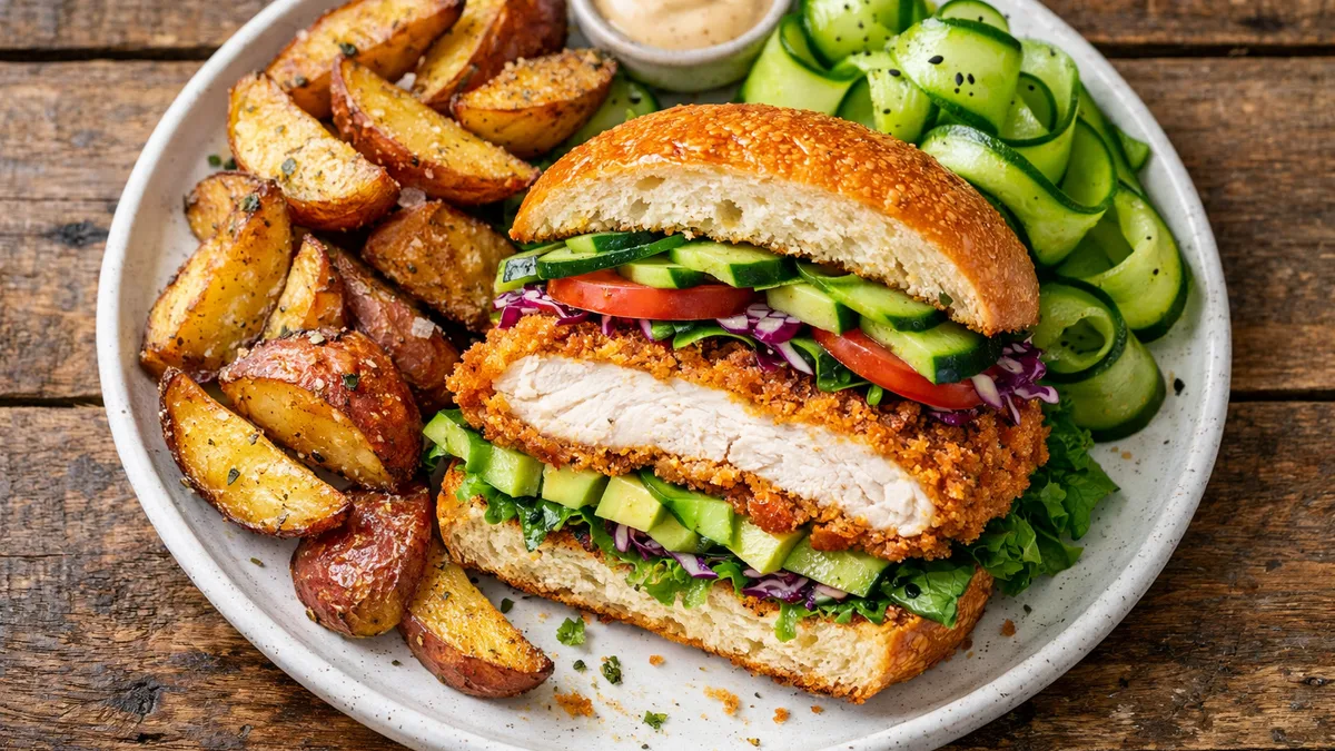 Burger au poulet croustillant & avocat