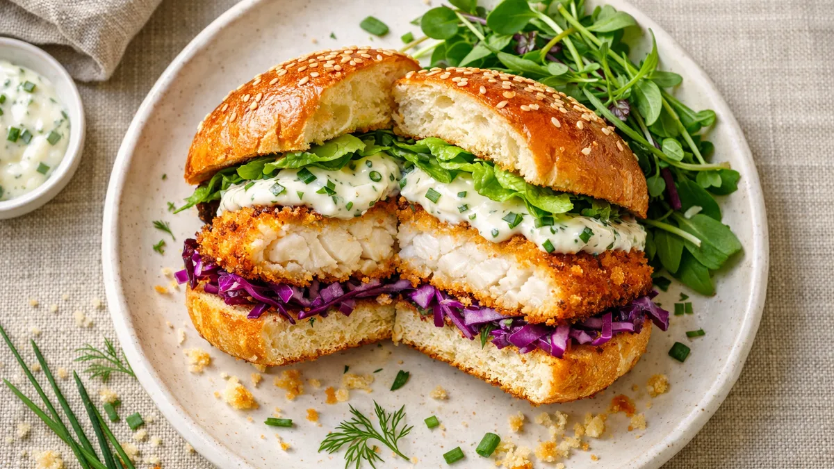 Burger de poulet pané & mayo aux herbes