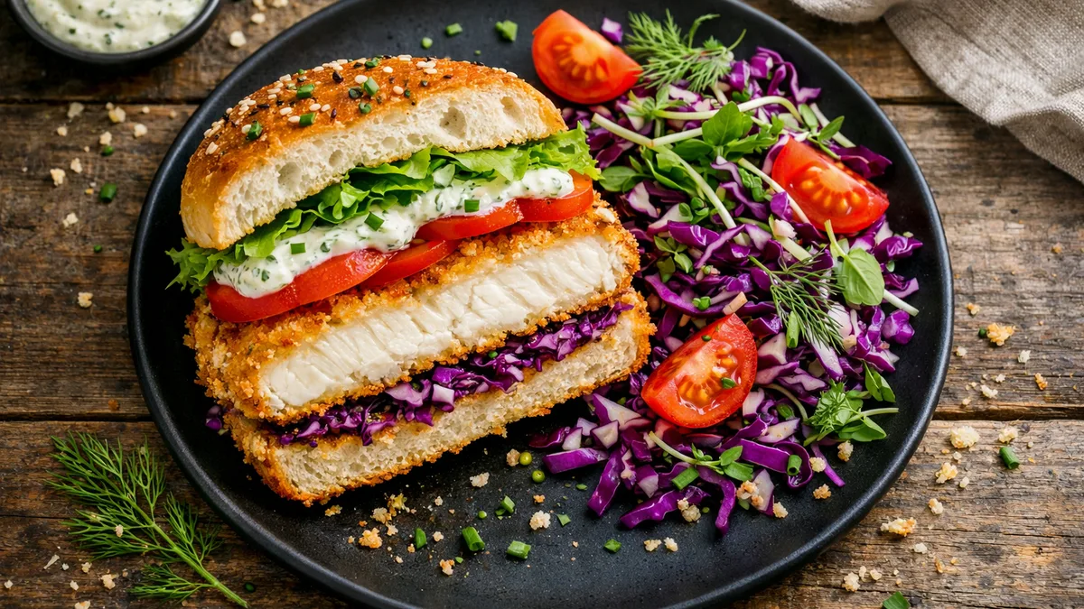 Burger de poulet pané & mayo aux herbes