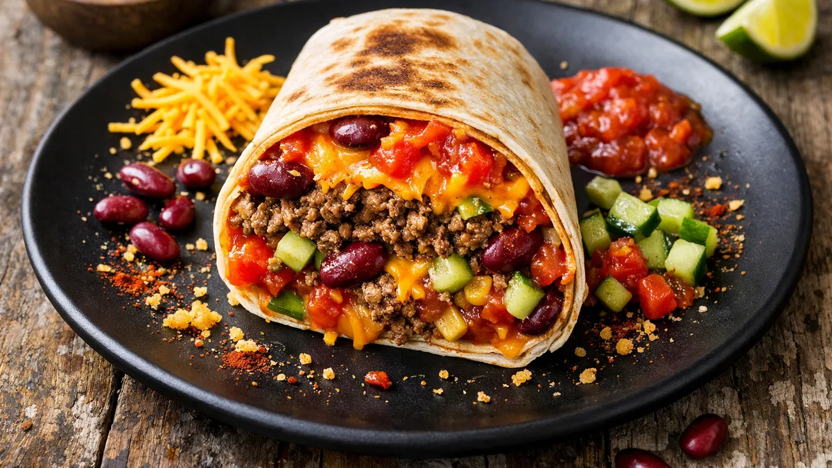 Burrito mexicain bœuf & cheddar
