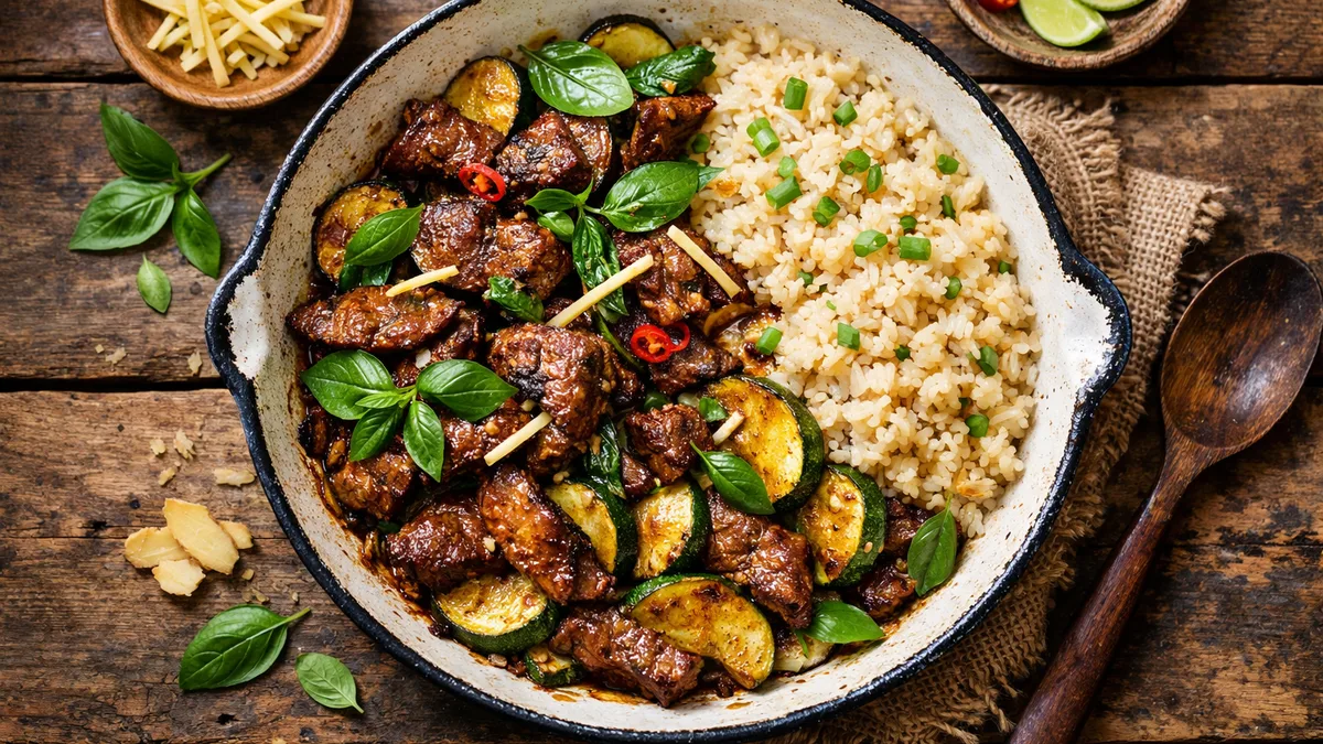 Bœuf sauté au basilic thaï
