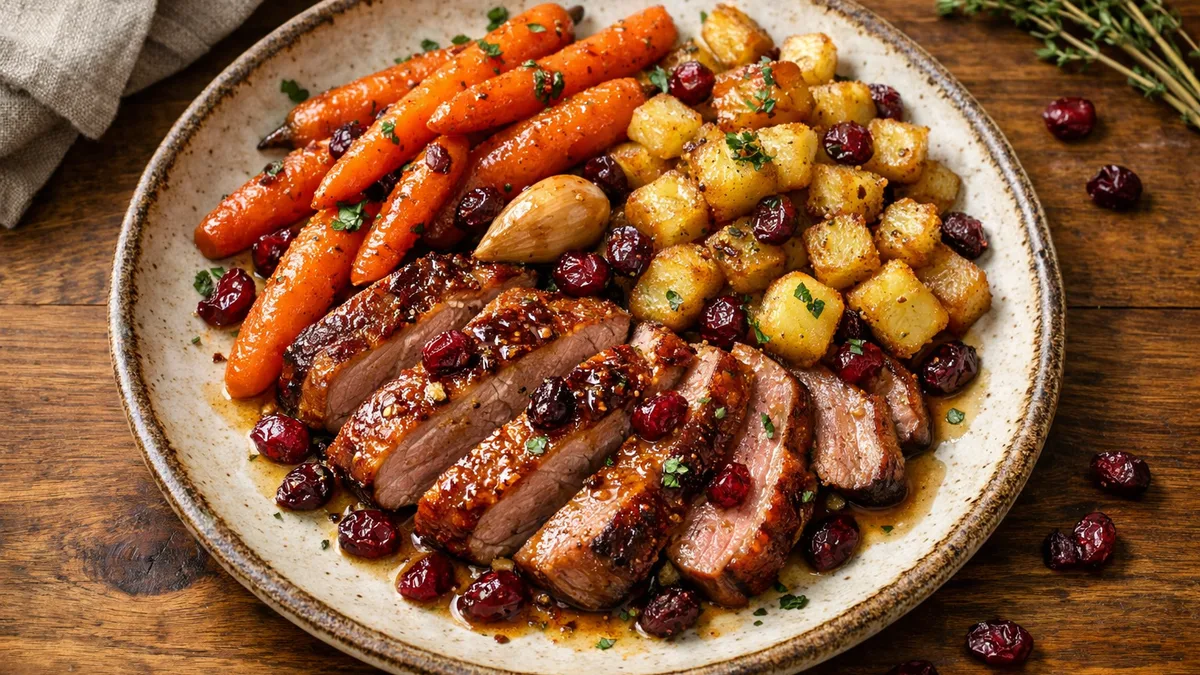 Canard au miel & carottes glacées