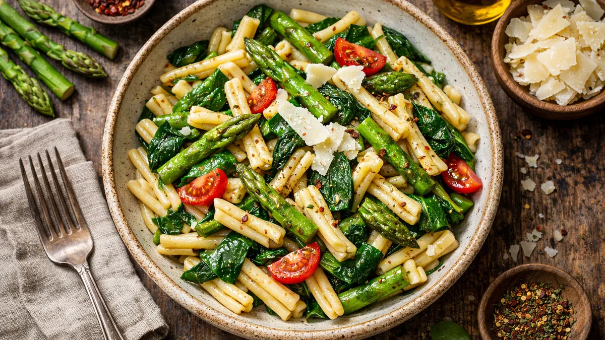 Casarecce primavera aux asperges & épinards
