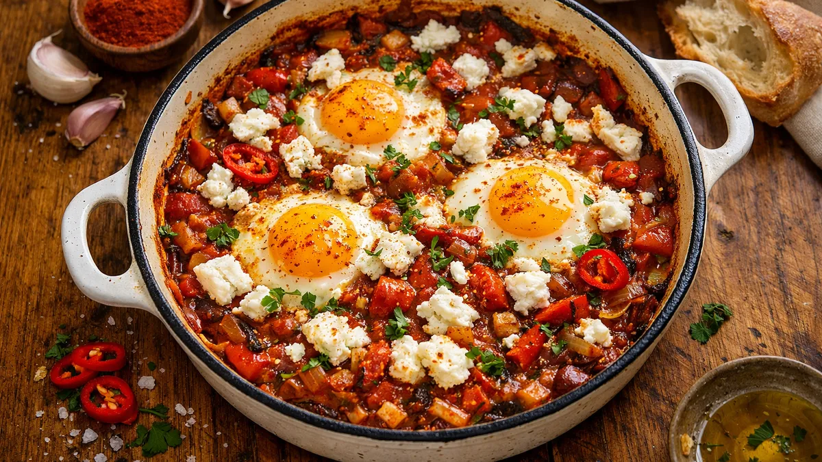 Chakchouka au fromage de chèvre frais