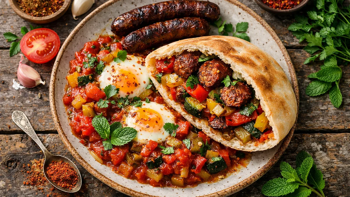 Chakchouka de légumes du soleil & merguez