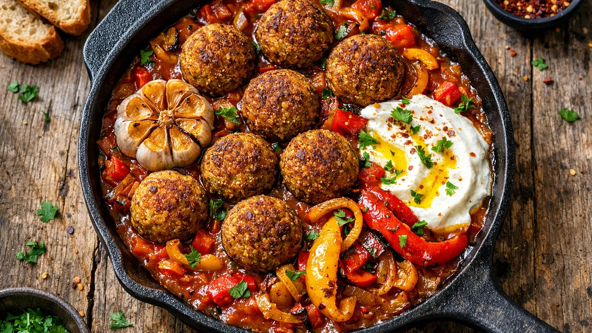 Chakchouka végétarienne aux falafels
