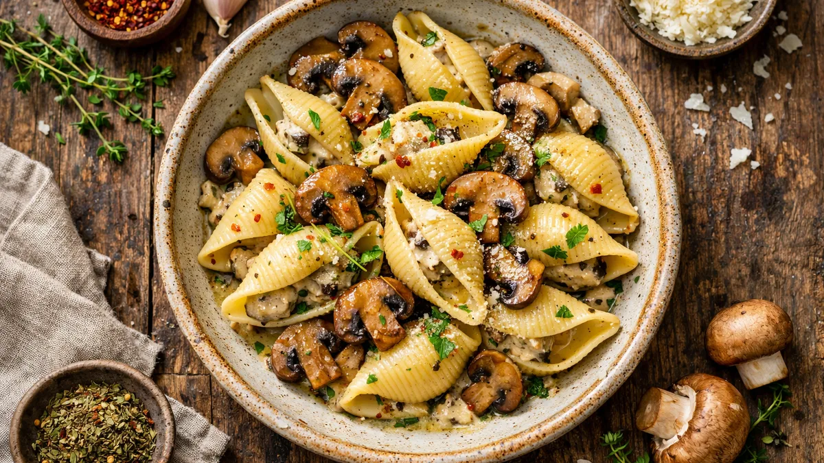 Conchiglie & fricassée de champignons
