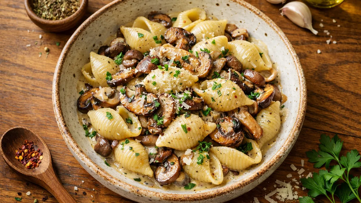 Conchiglie & fricassée de champignons