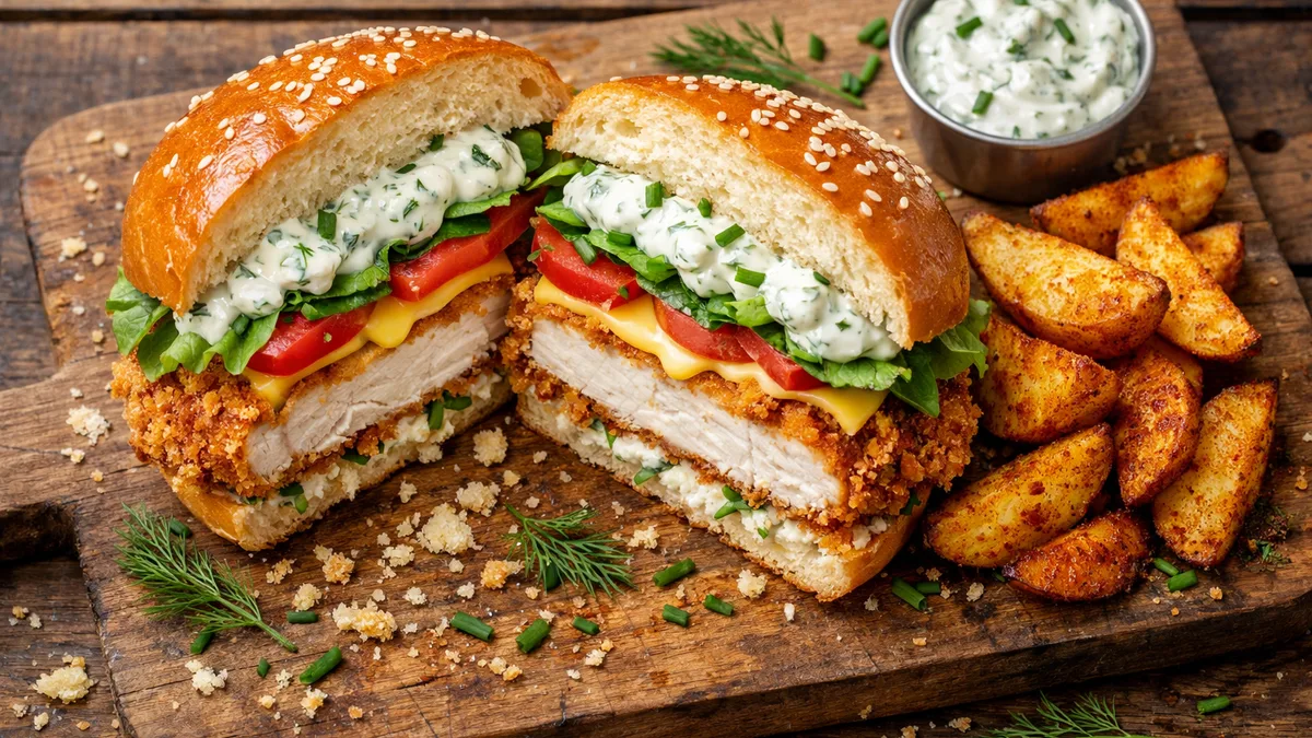 Le Crispy Burger : poulet & mayo aux herbes