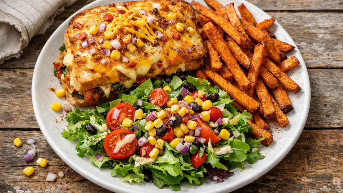 Croque Tex-Mex veggie au cheddar