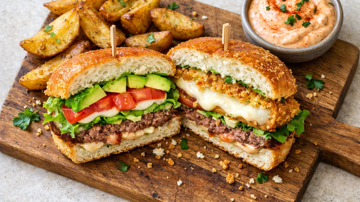 Crousti-burger mozzarella panée & avocat