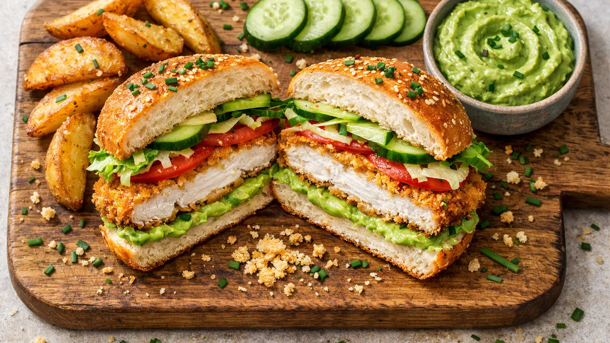 Le Crousti-Fondant : Burger poulet & avocat