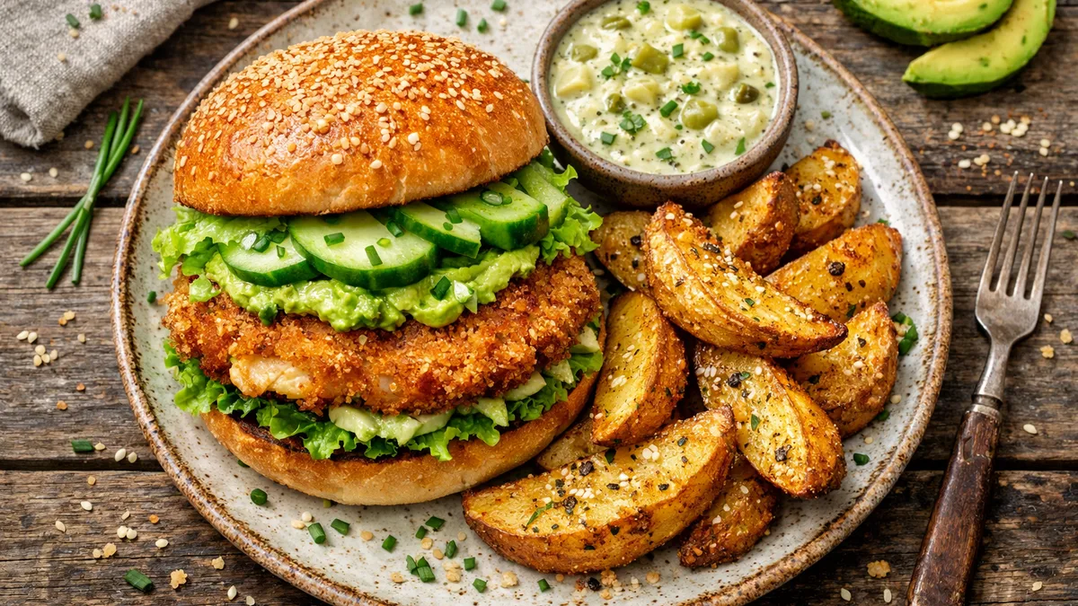 Le Crousti-Fondant : Burger poulet & avocat