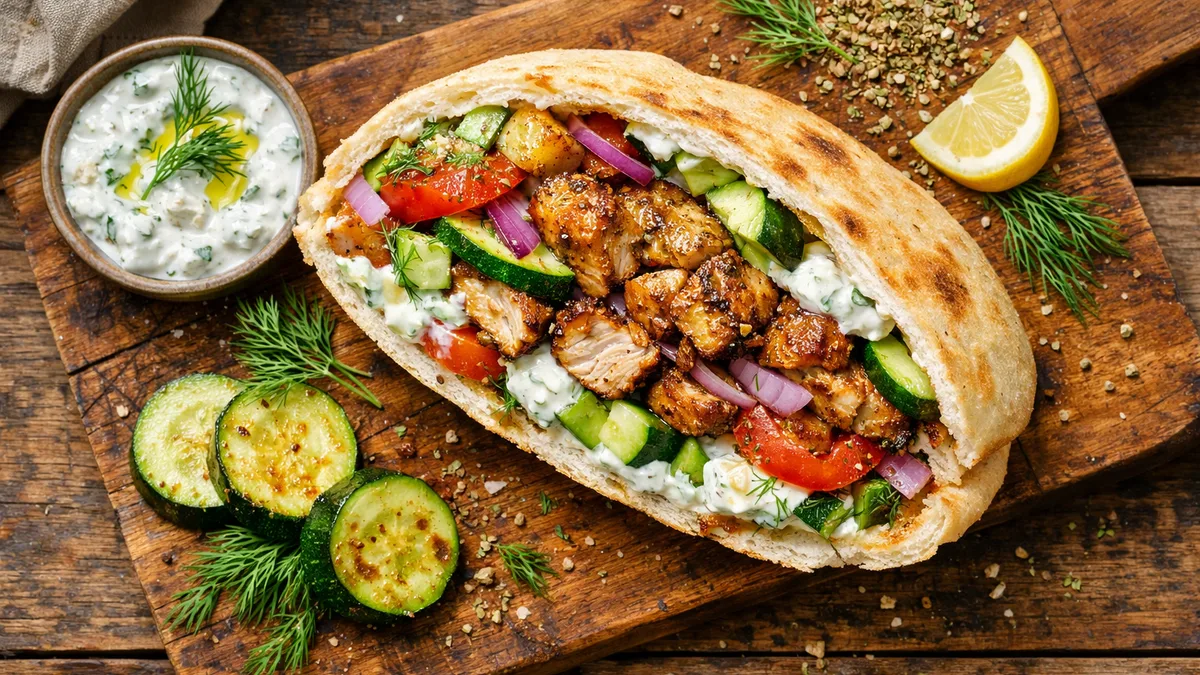 Cuisse de poulet à la grecque & tzatziki maison