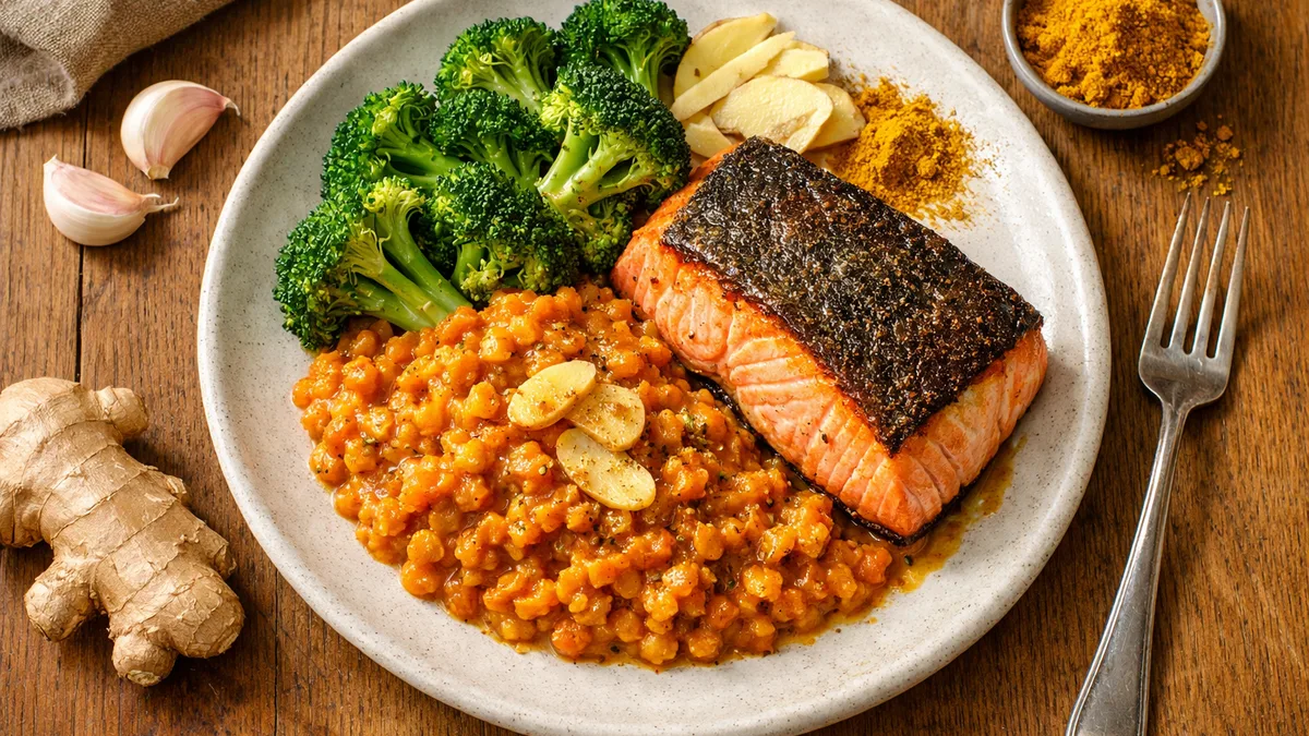 Curry bowl de saumon & lentilles corail
