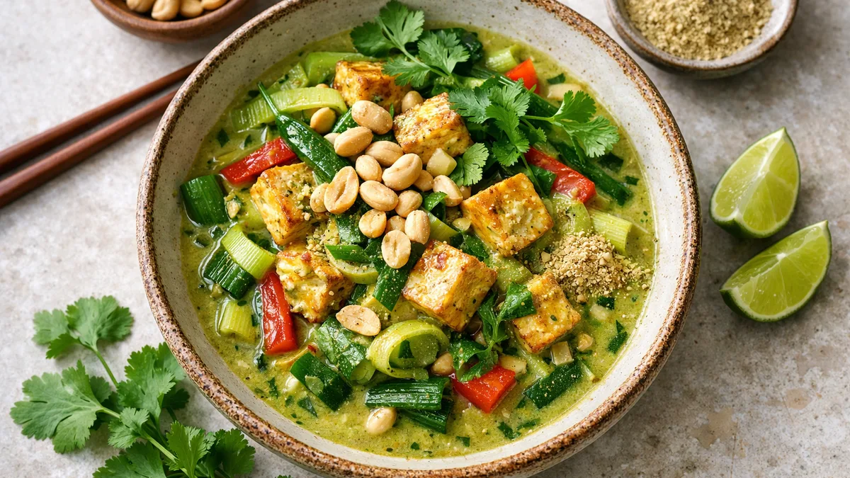 Curry thaï vert tofu cacahuètes & coriandre