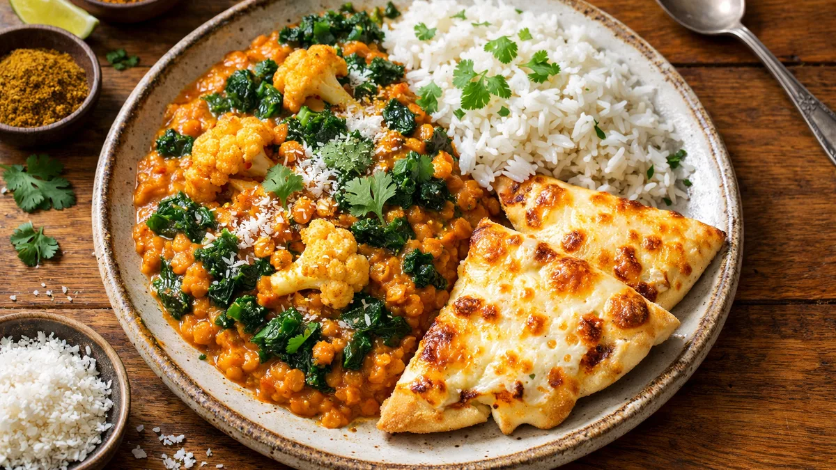 Dahl de lentilles corail & chou kale