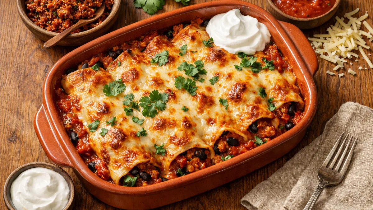Enchiladas veggie aux haricots noirs