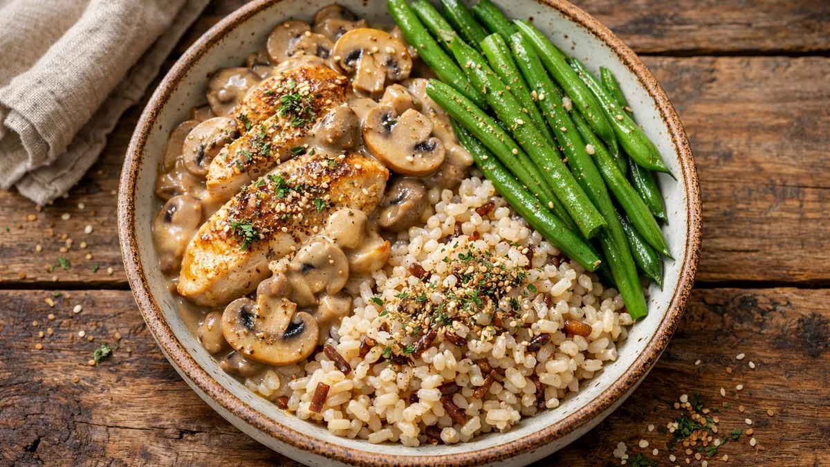 Filet de poulet & sauce forestière