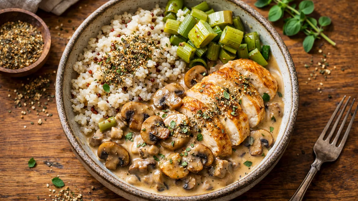 Filet de poulet & sauce forestière