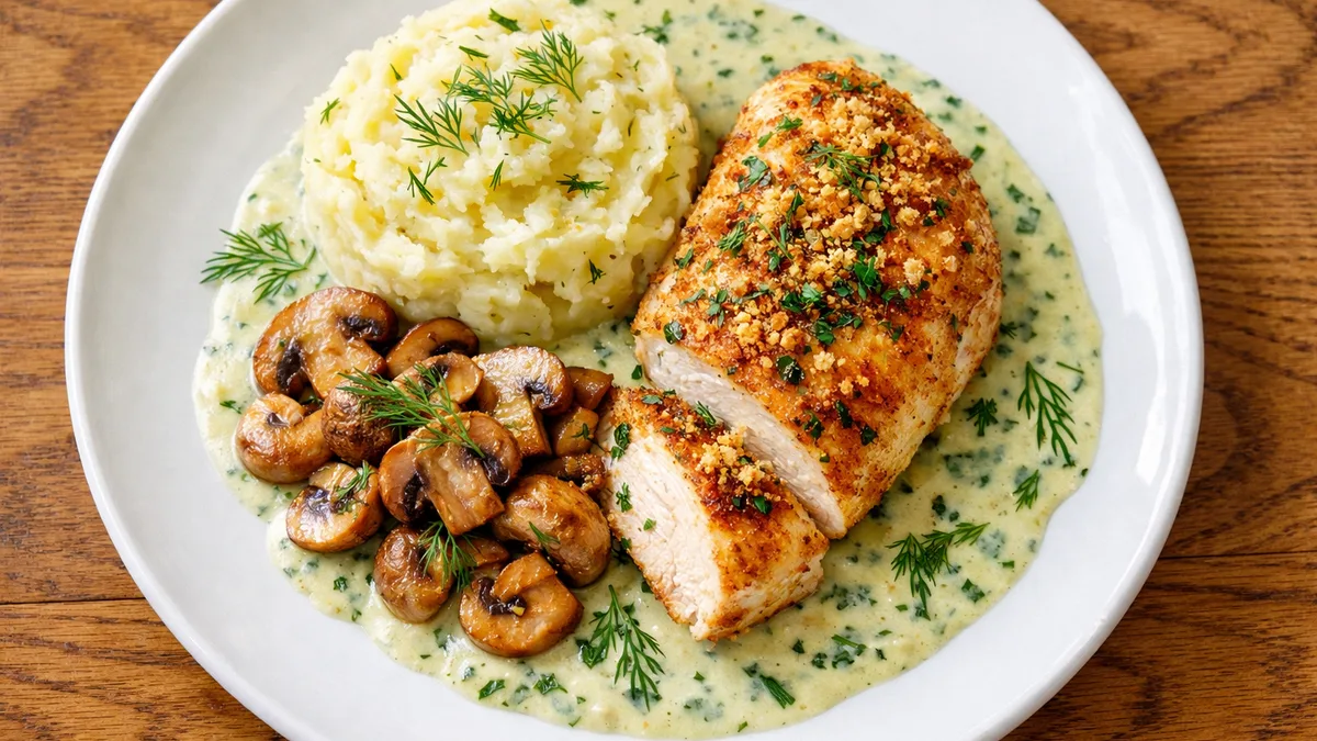 Filet de poulet & sauce aux herbes