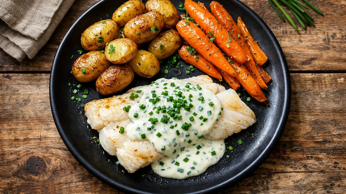 Filet d'églefin et sauce à la ciboulette