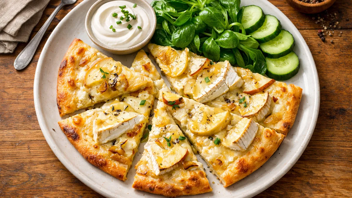Flammekueche au Brie & à la pomme