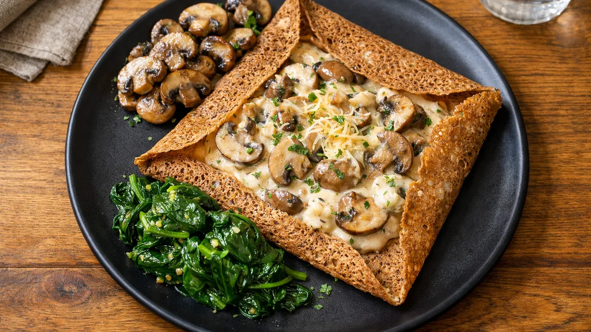Galette bretonne aux champignons à la crème