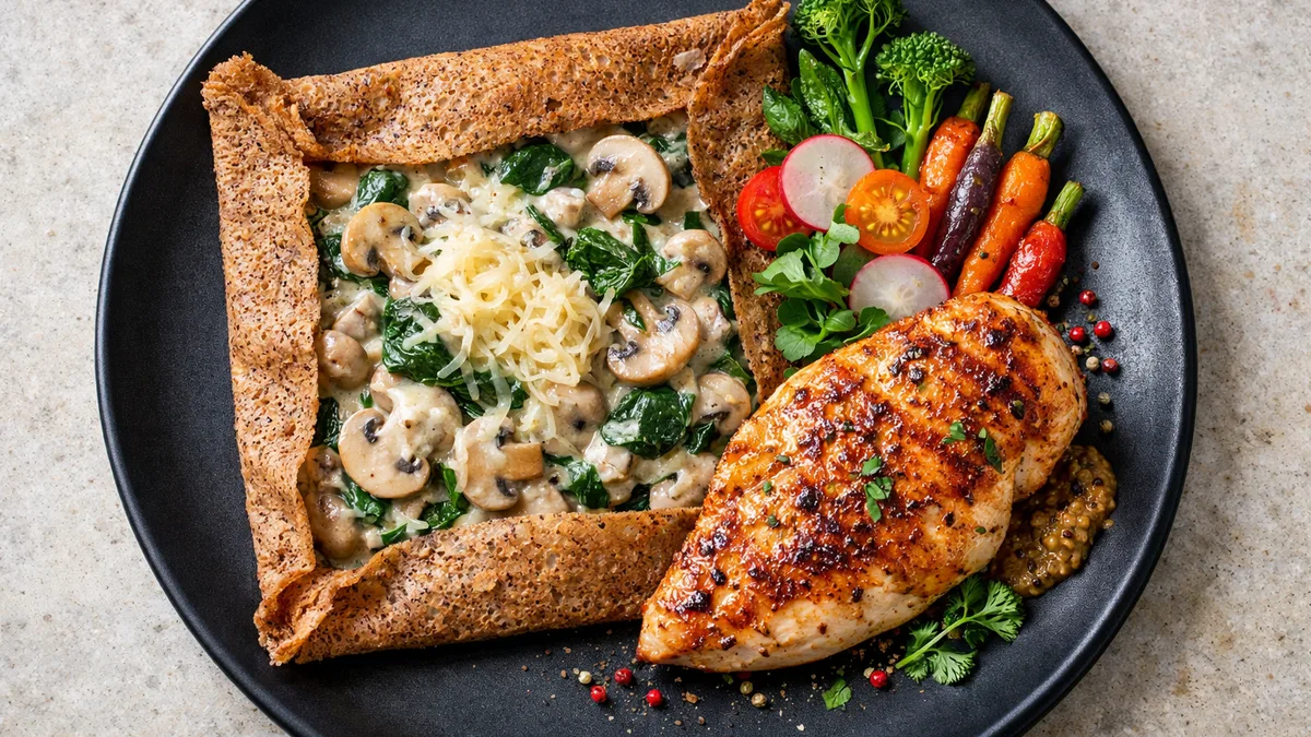 Galette bretonne aux champignons à la crème