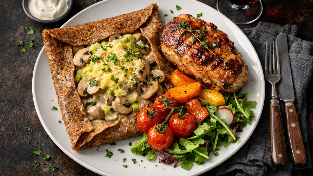 Galette bretonne aux champignons à la crème