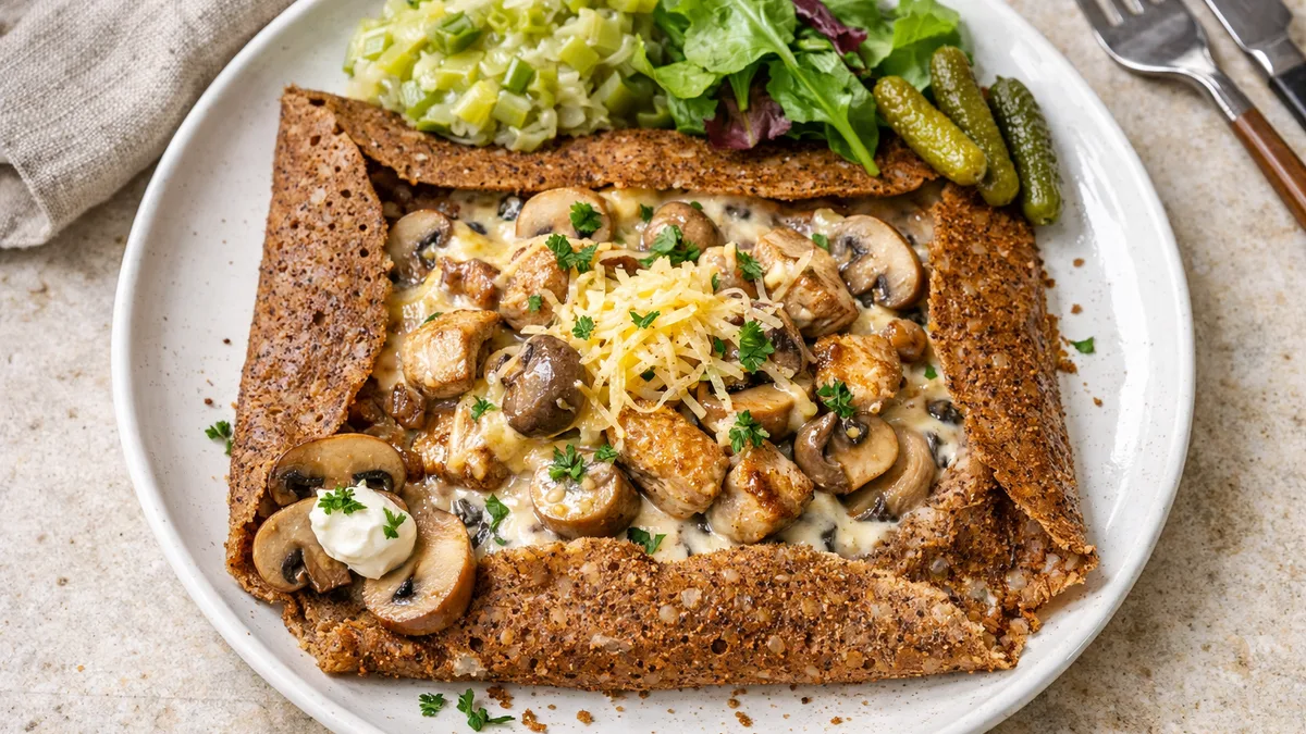 Galette bretonne sauce forestière