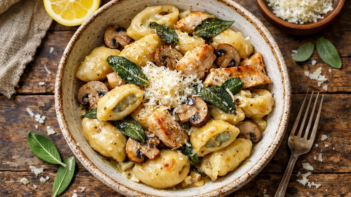Gnocchi au poulet & beurre de sauge