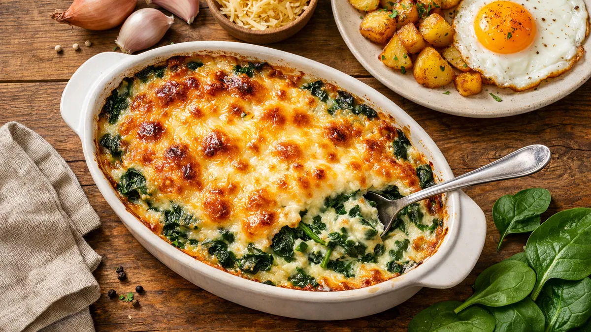Gratin crémeux d'épinards