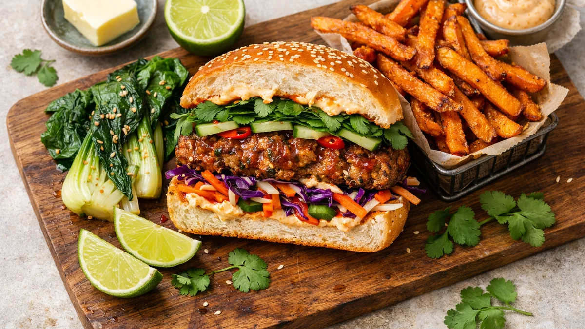 Hamburger épicé à l'asiatique