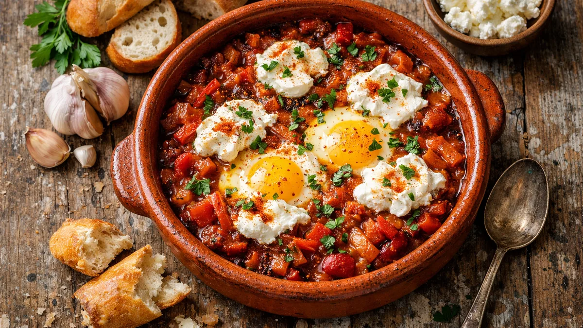 Hot chakchouka au chèvre frais & persil