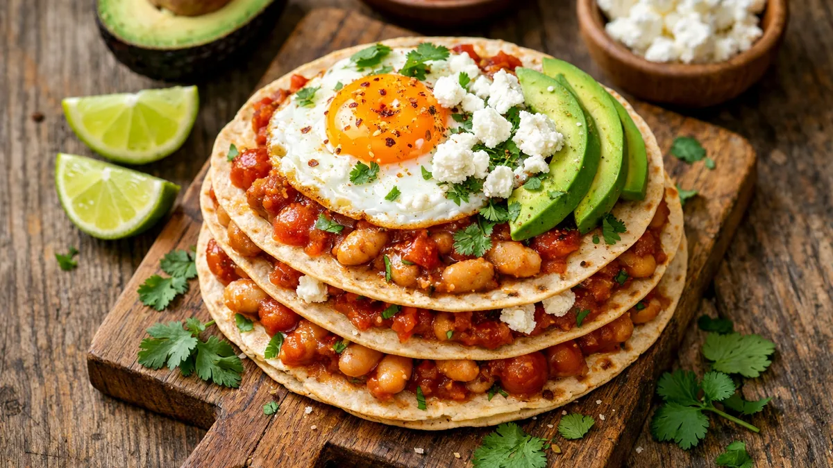 Huevos rancheros aux haricots blancs épicés