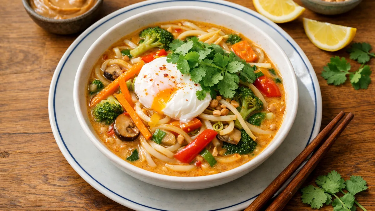 Laksa veggie aux nouilles & légumes