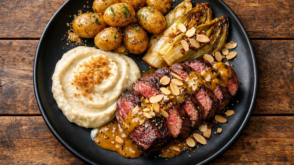 Longe de bœuf sauce miel-moutarde maison