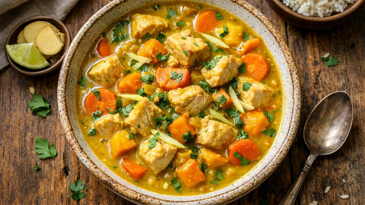 Mijoté vivifiant de dinde au curry jaune
